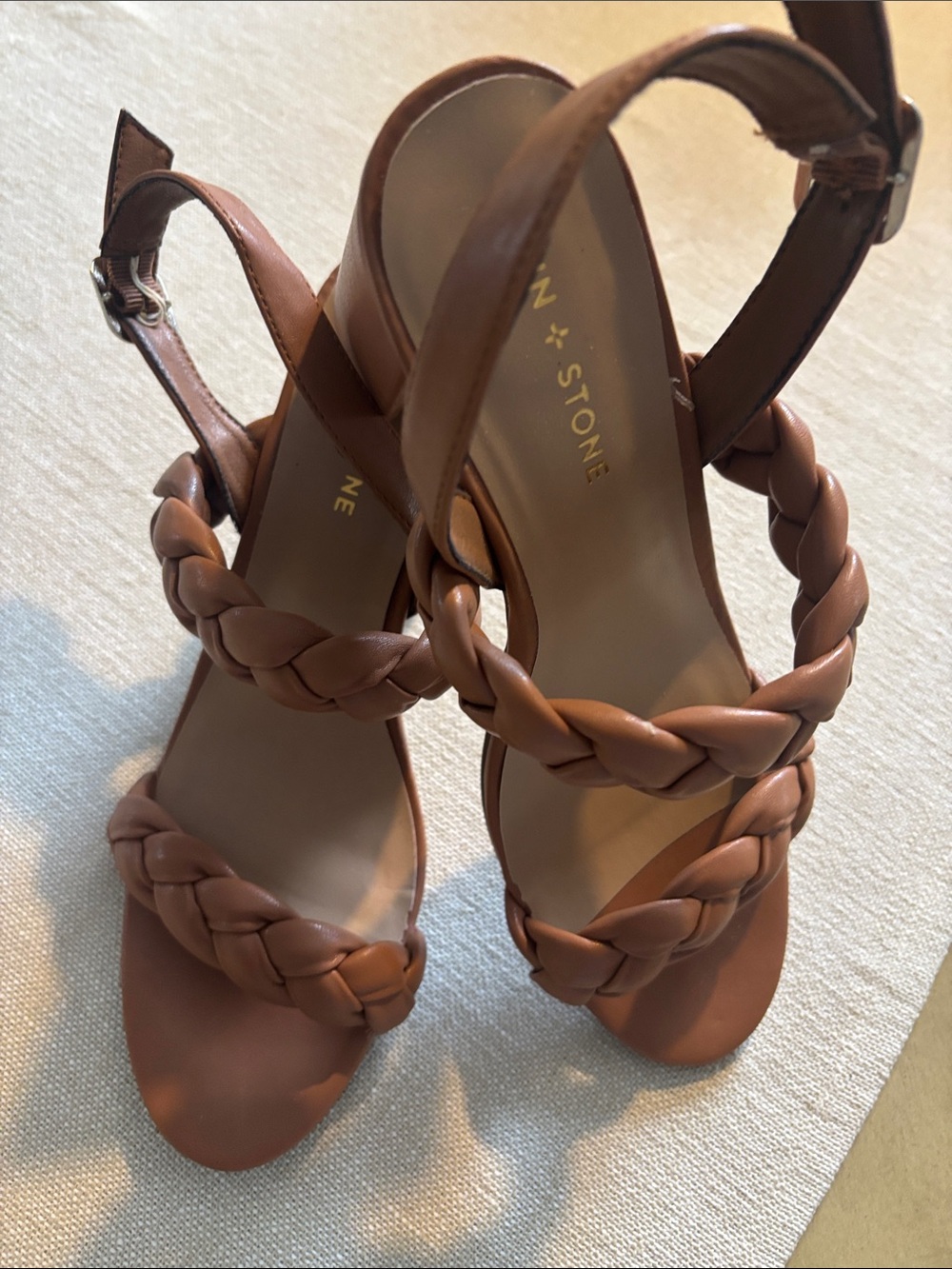Braided Brown Sandals - Stone Brand